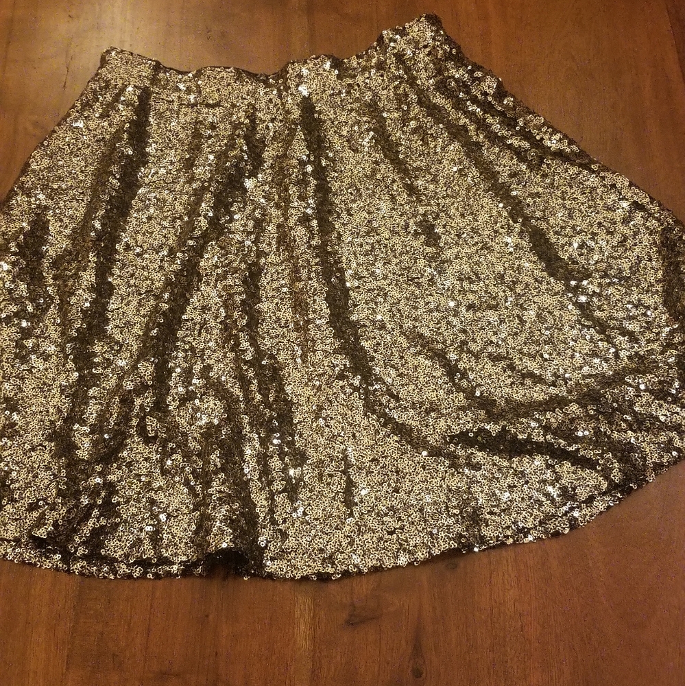 Xhilaration Gold Sequin Skirt